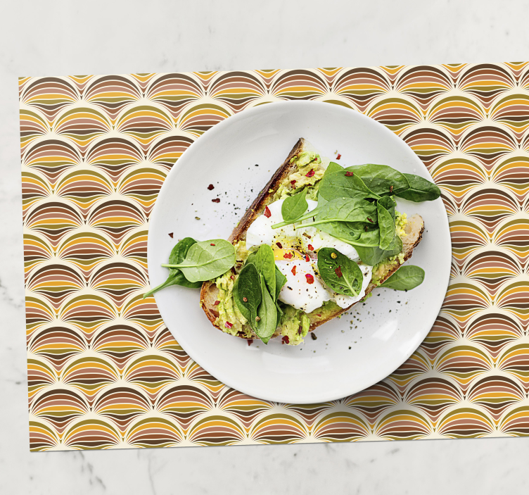 Mantel individual patrón olas curvas - TenVinilo