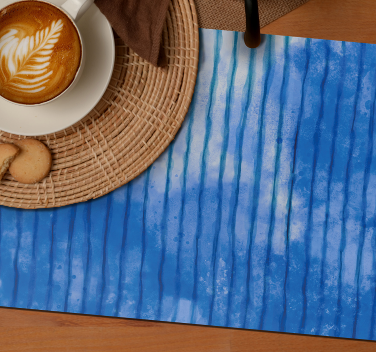 Mantel individual patrón rayas azules - TenVinilo