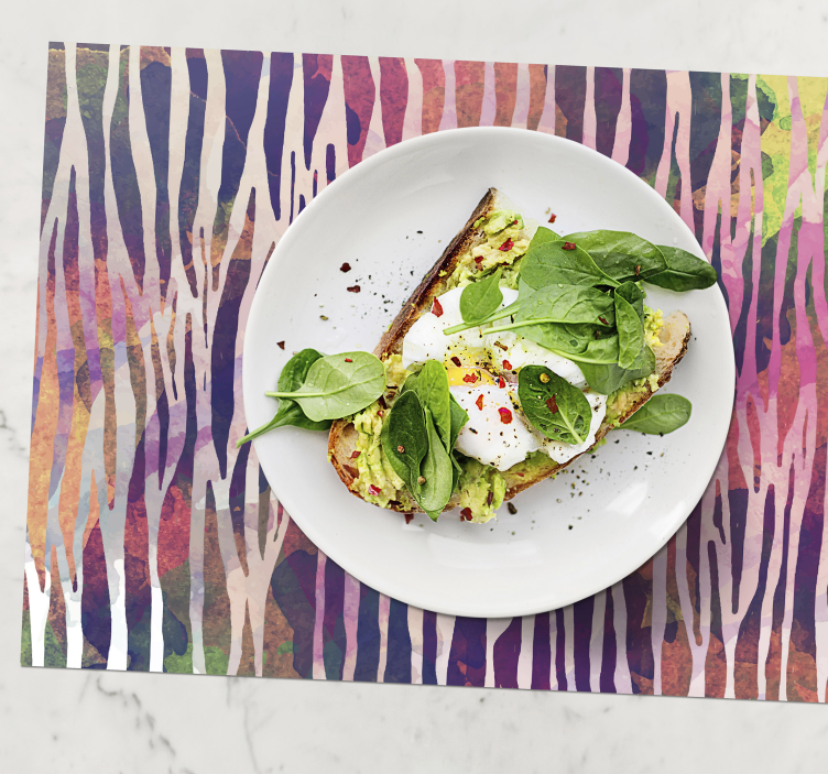 Mantel individual patrón rayas coloridas abstractas - TenVinilo