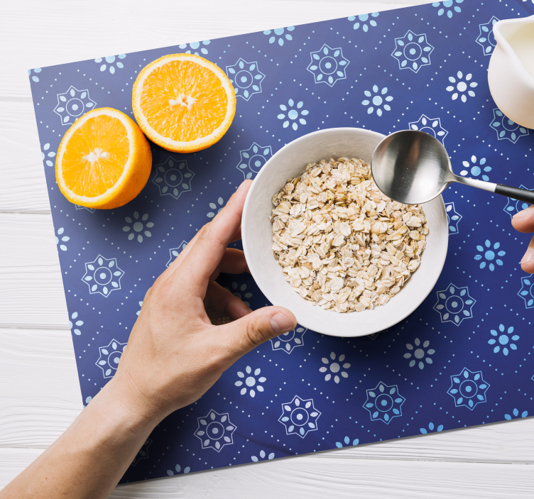 Mantel individual patrón superficie azul marino - TenVinilo