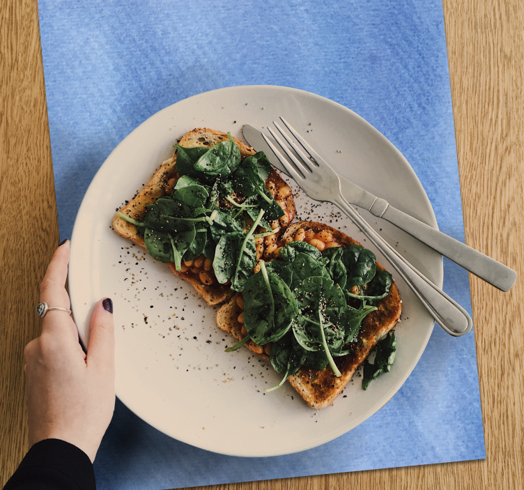 Mantel individual patrón superficie azul suave - TenVinilo