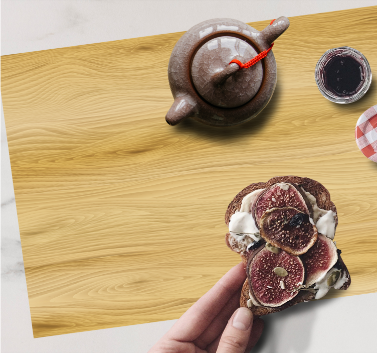 Mantel individual patrón superficie de madera natural - TenVinilo