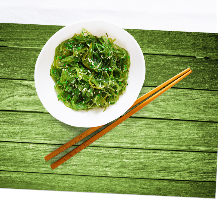 Mantel individual patrón superficie de madera verde - TenVinilo