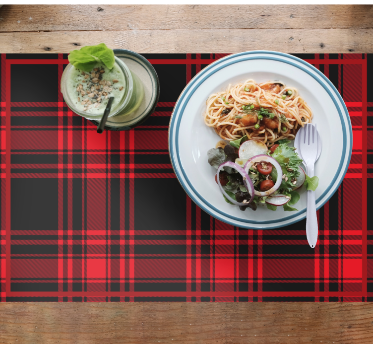 Mantel individual patrón superficie de tartán - TenVinilo