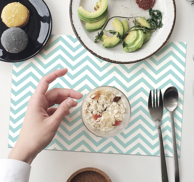 Mantel individual patrón superficie estilo chevron - TenVinilo