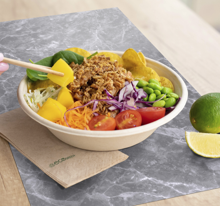 Mantel individual patrón superficie mármol - TenVinilo