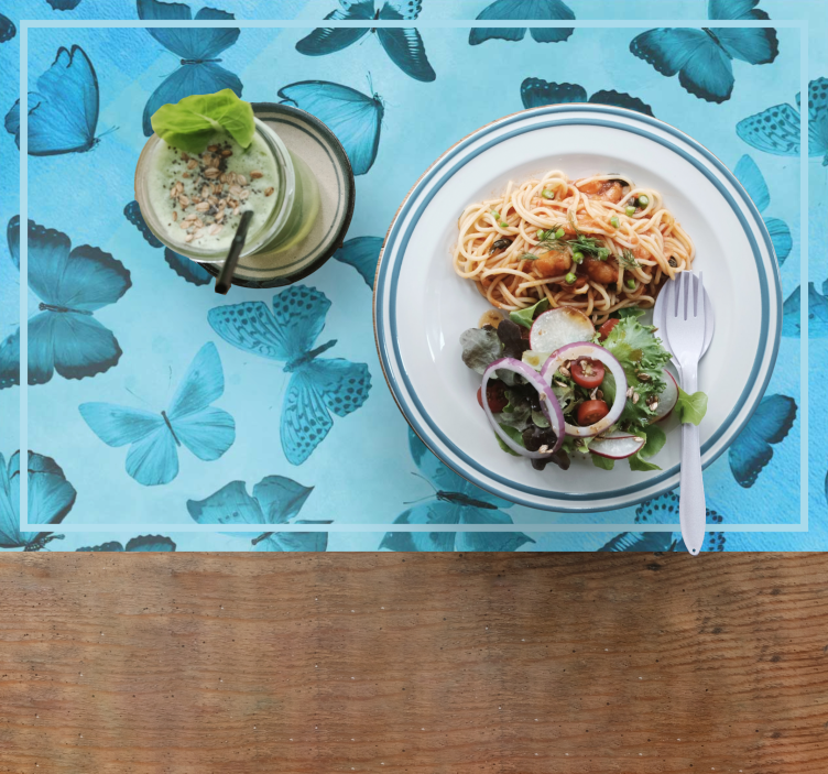 Mantel individual patrón superficie temática mariposa - TenVinilo