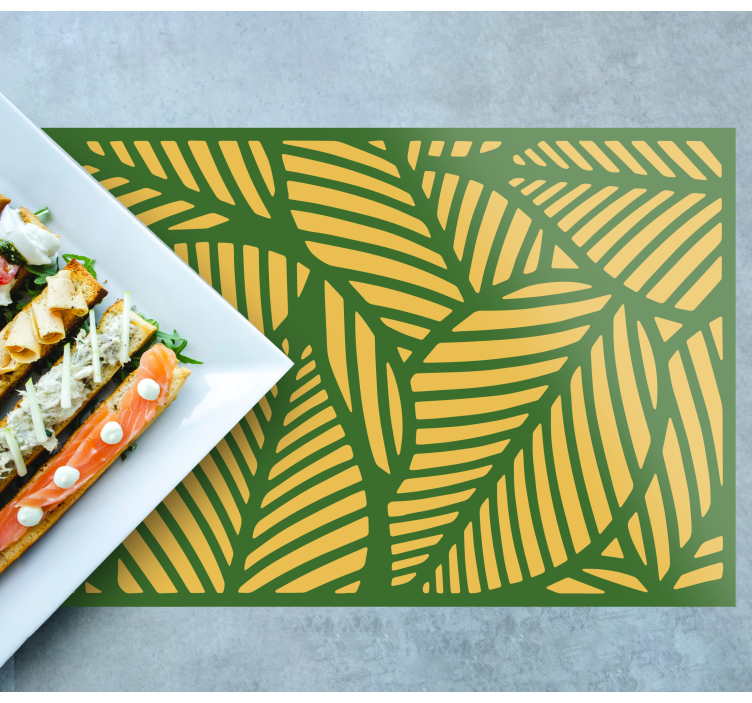 Mantel individual patrón superposición de hojas - TenVinilo