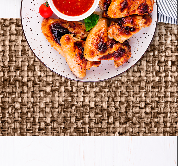 Mantel individual patrón tejido de fibra natural - TenVinilo