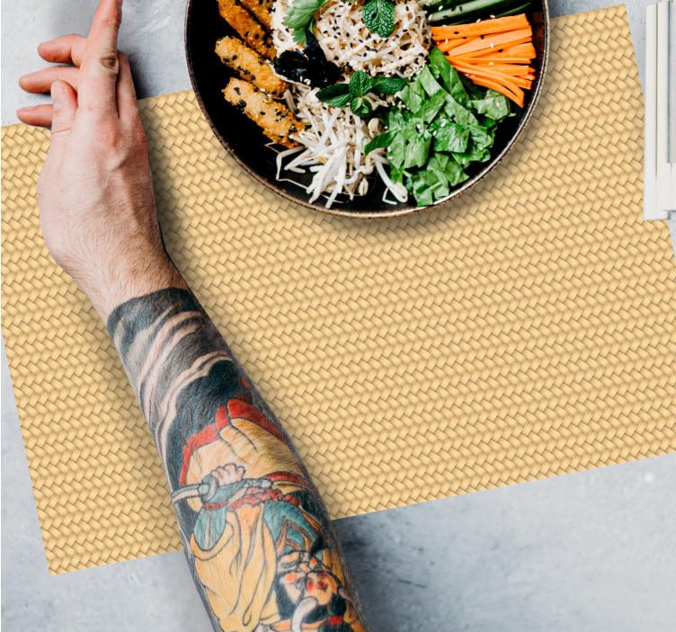 Mantel individual patrón textura de mimbre - TenVinilo