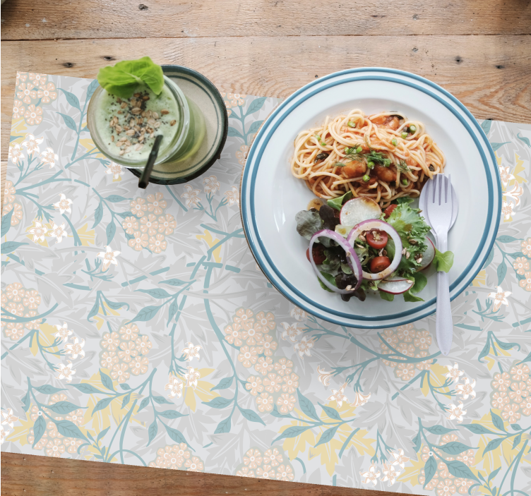 Mantel individual patrón textura floral inspirada - TenVinilo