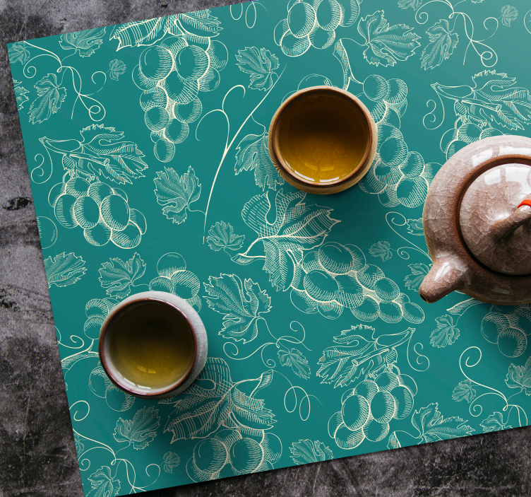 Mantel individual patrón vid y uva - TenVinilo