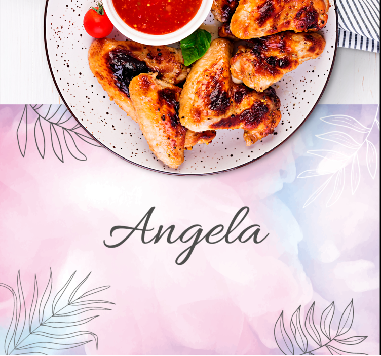 Mantel individual personalizable bandeja floral elegante - TenVinilo