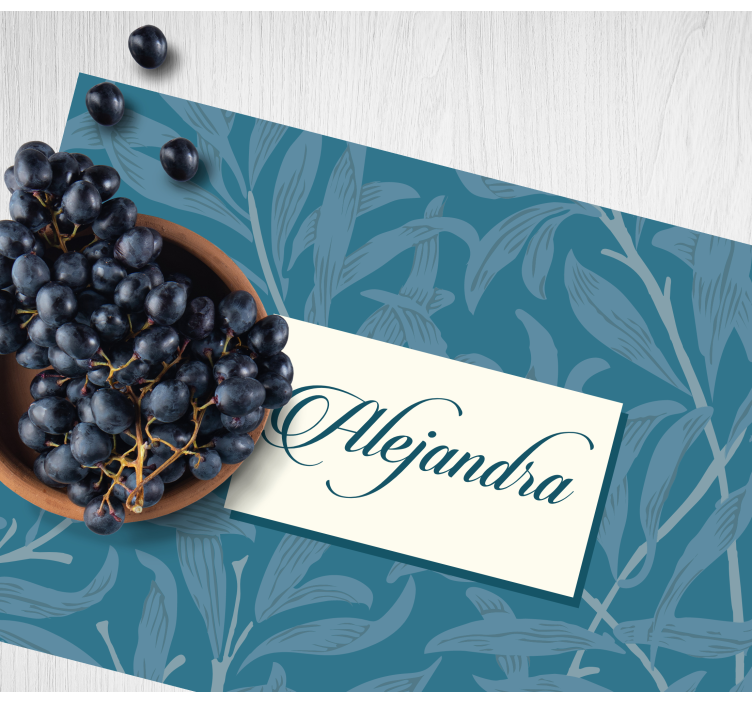 Mantel individual personalizable diseño de hojas elegantes - TenVinilo