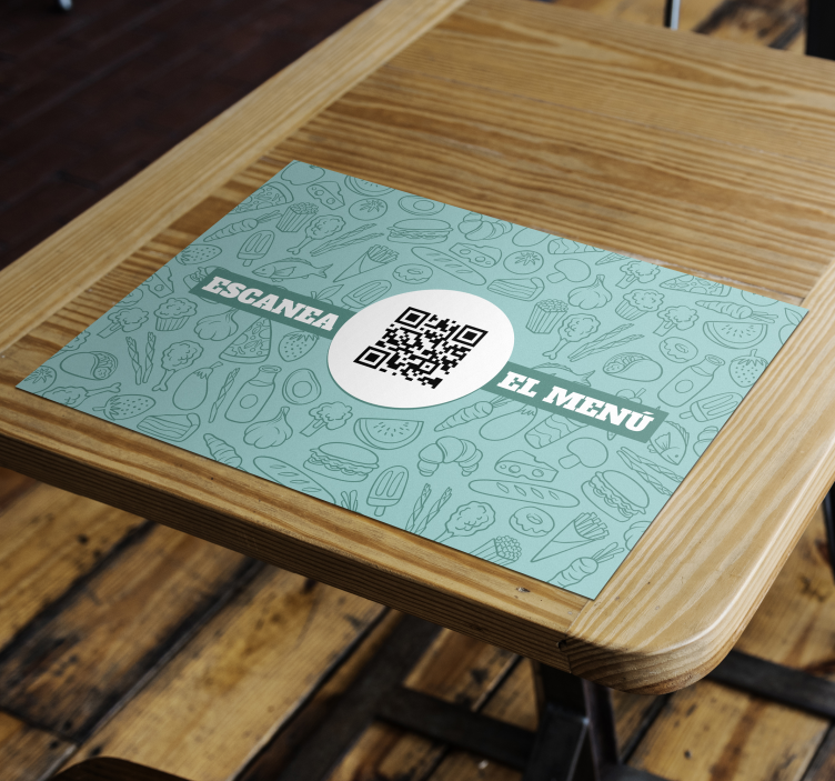 Individual mesa restaurante código QR del menú - TenVinilo