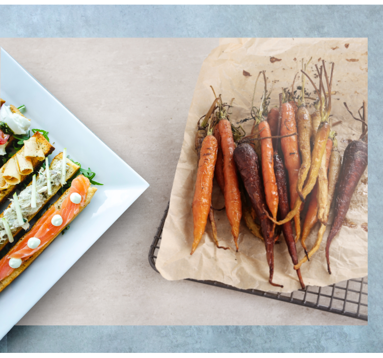 Mantel individual restaurante zanahorias coloridas asadas - TenVinilo