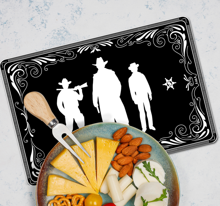 Mantel individual vaquero blanco y negro - TenVinilo