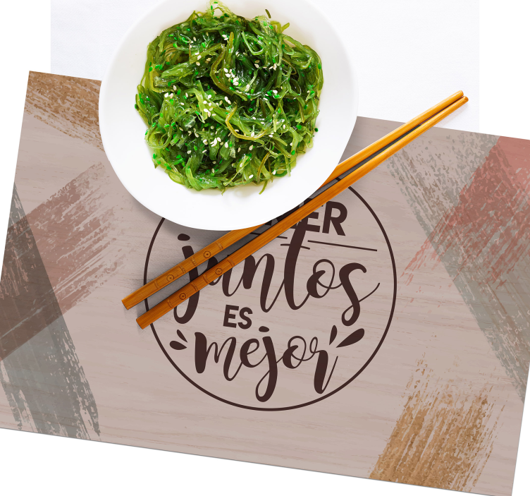 Manteles individuales frase mejor comer juntos - TenVinilo