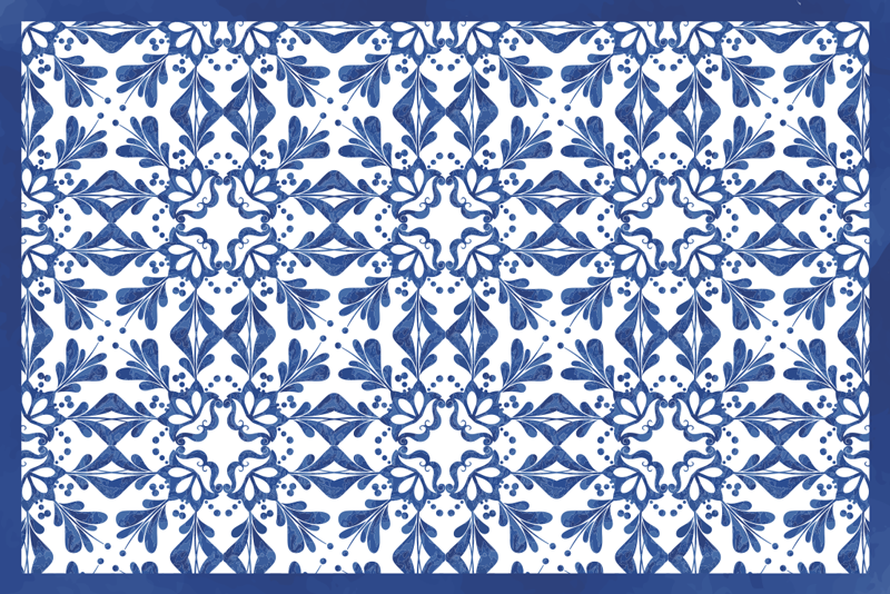 Mantel individual original hidráulica azul clásica - TenVinilo