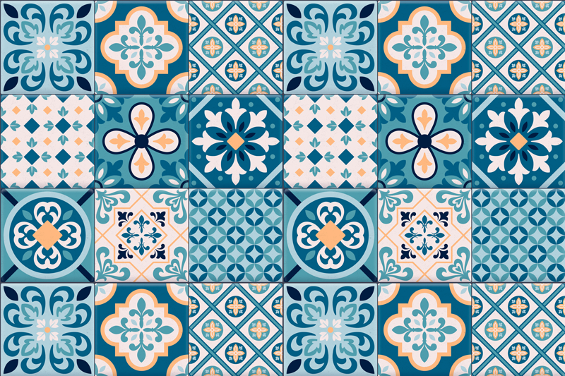 Mantel individual original hidráulica turquesa - TenVinilo