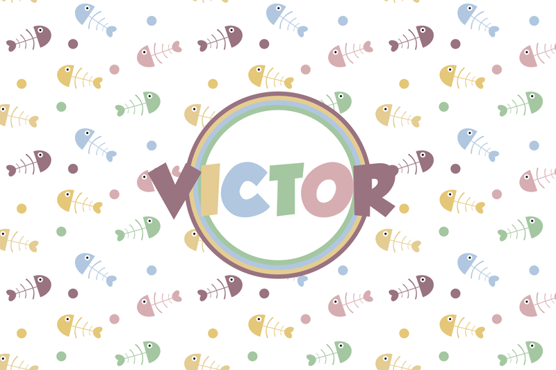 Mantel individual espinas coloridas con nombre  - TenVinilo