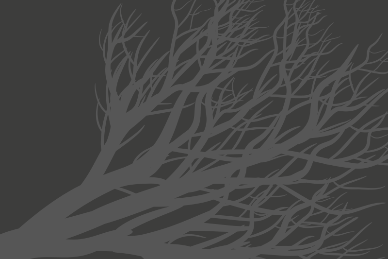 Mantel individual negro ramas secas - TenVinilo