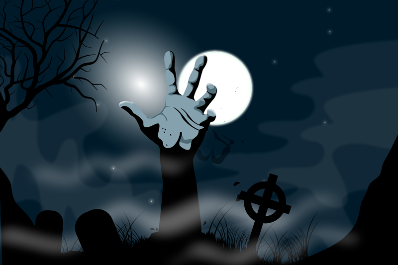 Mantel individual halloween escena de cementerio tenebroso - TenVinilo