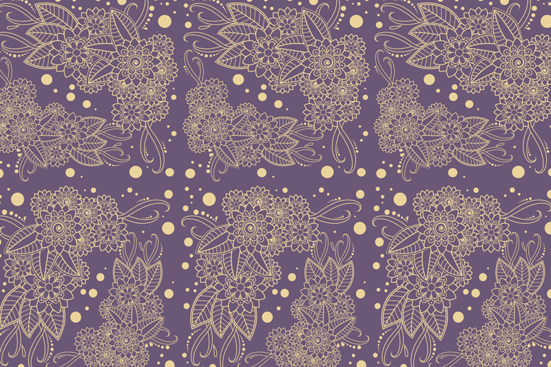 Mantel individual patrón ilustración botánica - TenVinilo