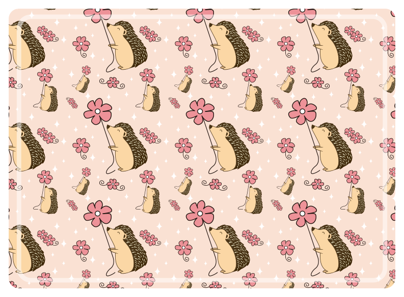 Mantel individual original patrón de erizos adorables - TenVinilo