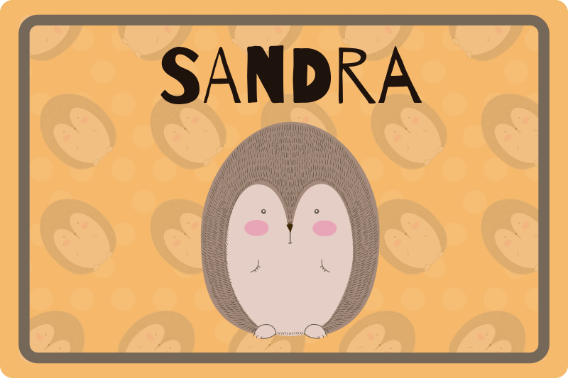 Mantel individual infantil arte de erizo adorable - TenVinilo