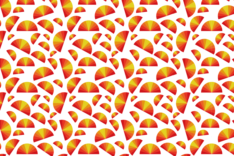 Mantel individual original patrones de abanico coloridos - TenVinilo