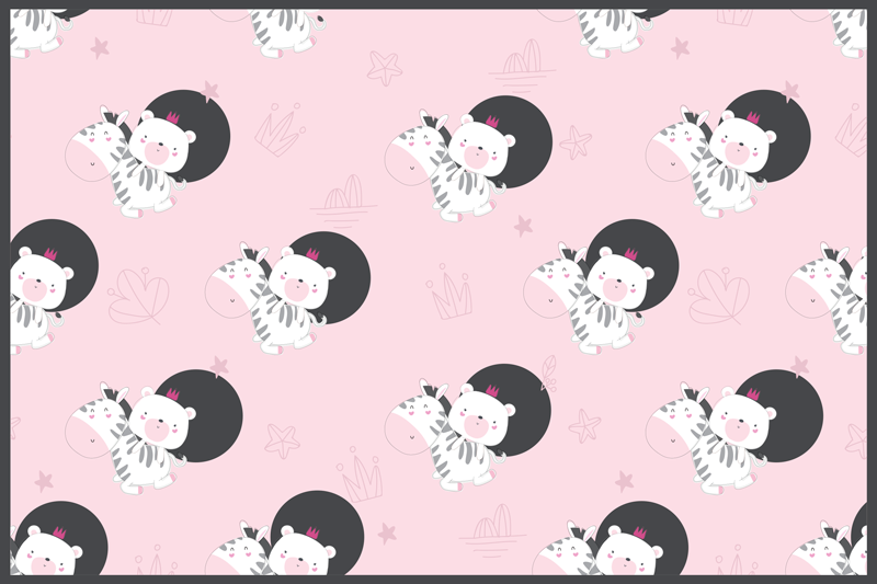 Mantel individual infantil ilustraciones de cebra lindas - TenVinilo