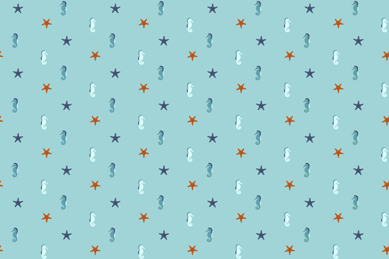 Mantel individual original patrón de caballito de mar - TenVinilo