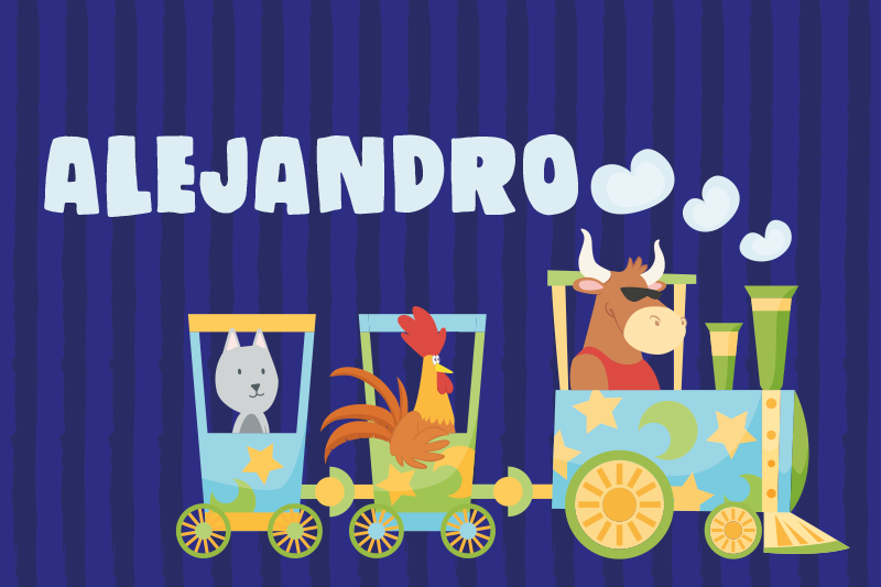 Mantel individual infantil animales del tren colorido - TenVinilo