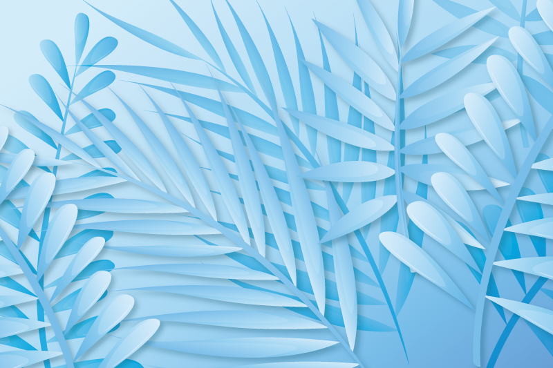 Mantel individual patrón hojas de palma - TenVinilo