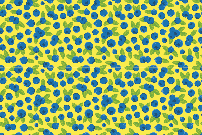 Mantel individual original patrón de arándanos colorido - TenVinilo