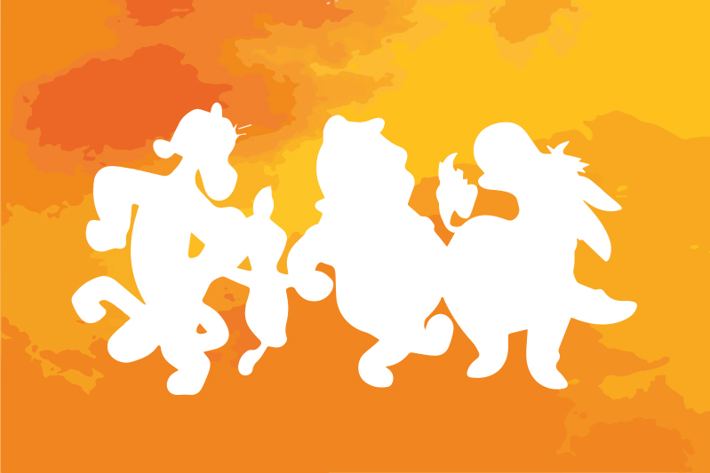 Mantel individual infantil siluetas de personajes divertidos - TenVinilo