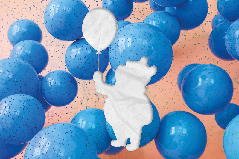 Mantel individual infantil oso con globo - TenVinilo