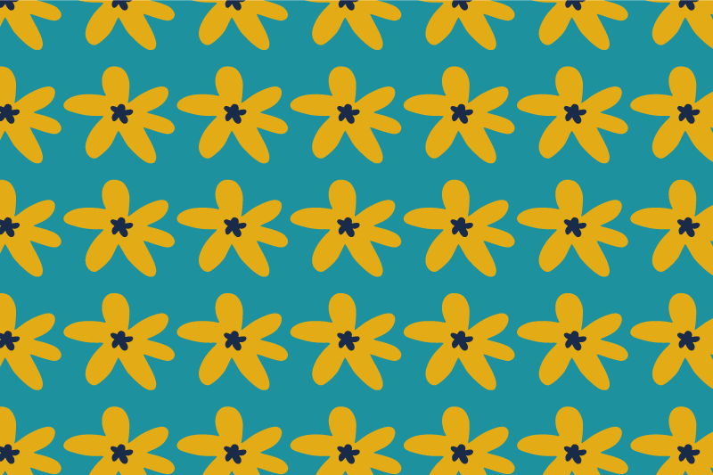 Mantel individual moderno con patrón floral vibrante - TenVinilo