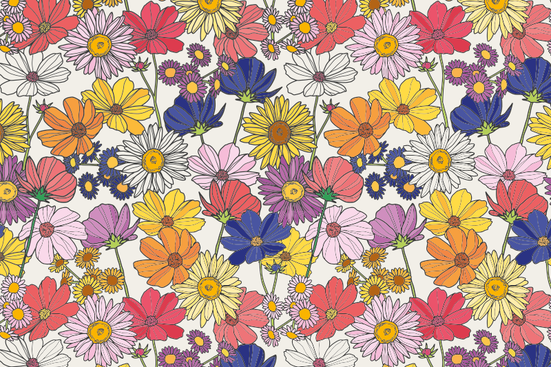 Mantel individual infantil arreglo botánico vibrante - TenVinilo