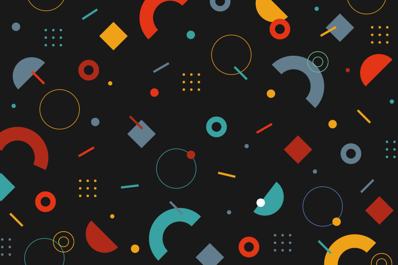 Mantel individual moderno patrón geométrico colorido - TenVinilo