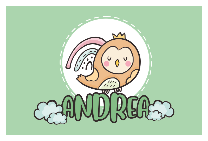 Mantel individual infantil personaje búho lindo - TenVinilo