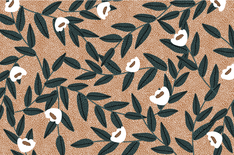 Mantel individual patrón cubierta de hojas - TenVinilo