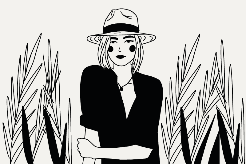 Mantel individual original ilustración de mujer estilosa - TenVinilo