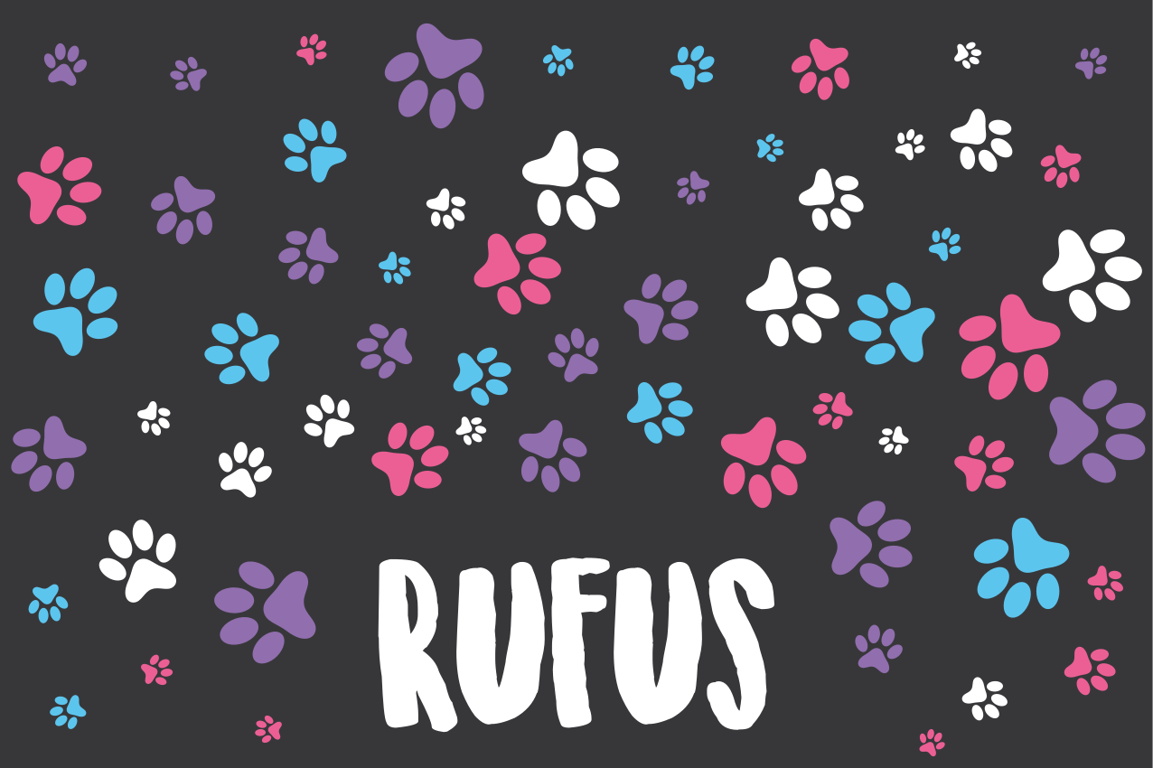 Mantel individual infantil huellas de patas coloridas - TenVinilo