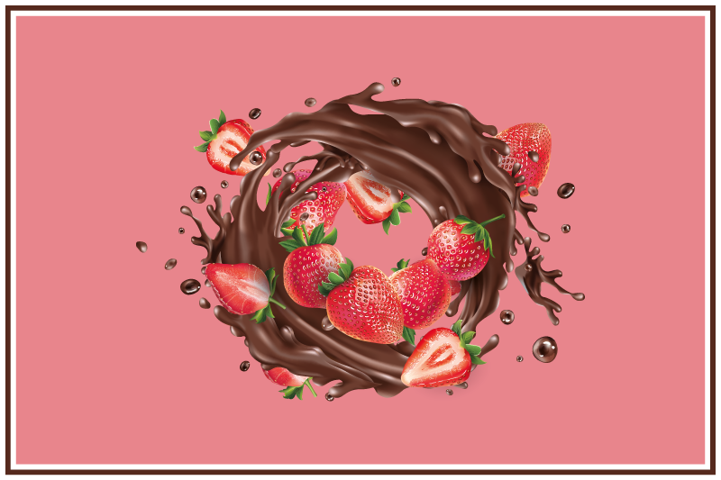 Mantel individual original fresas bañadas en chocolate - TenVinilo