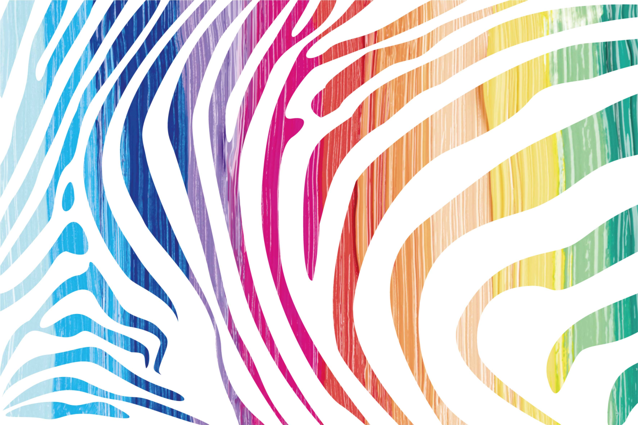 Mantel individual original rayas de cebra coloridas - TenVinilo