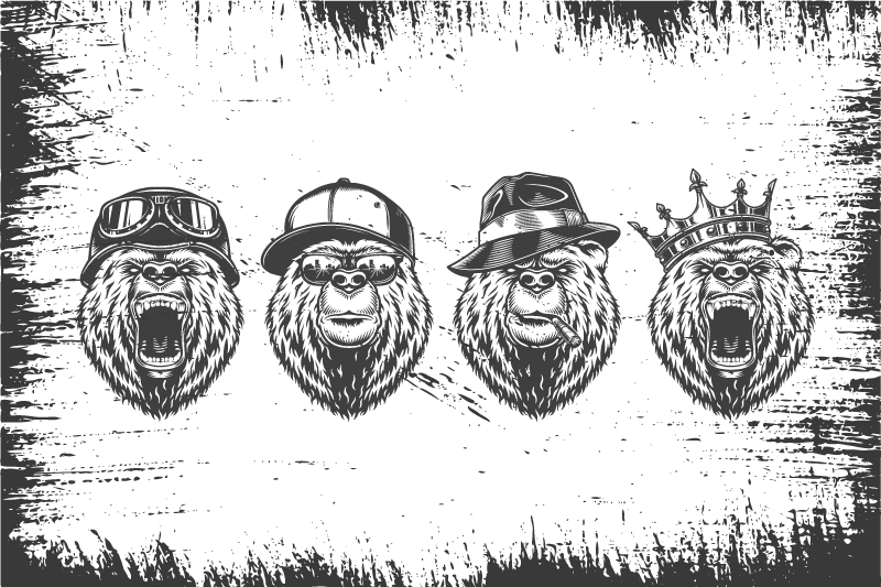 Mantel individual restaurante Oso estilo logo vintage - TenVinilo