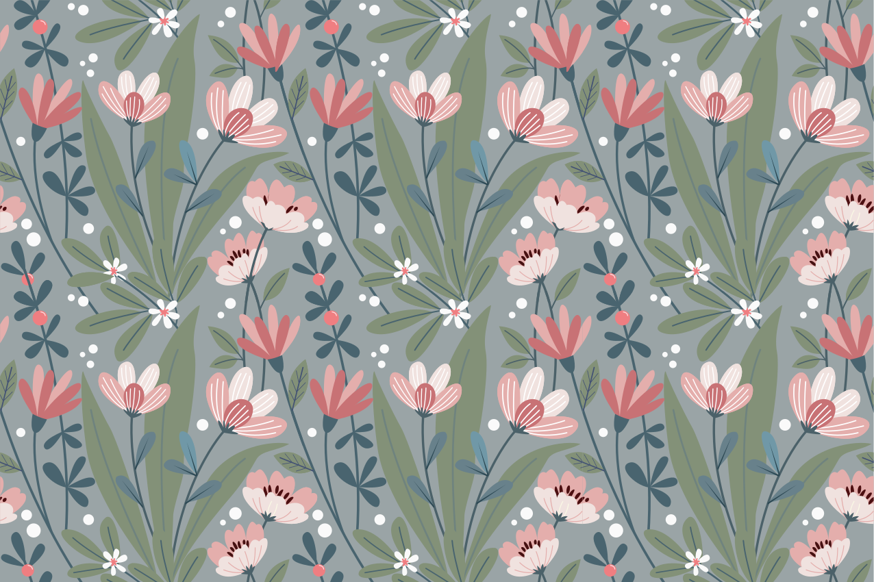 Mantel individual original patrón floral - TenVinilo