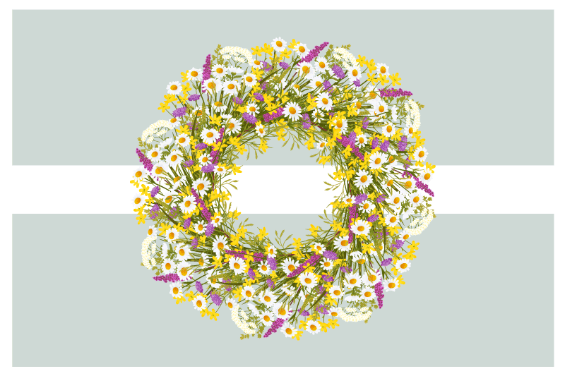 Mantel individual original centro de mesa de corona floral - TenVinilo